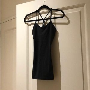 Black Lululemon yoga tank